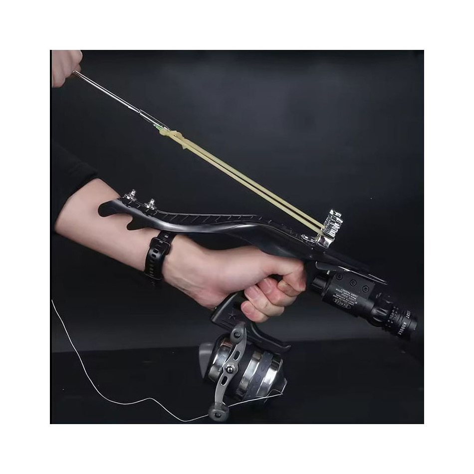 SPG Outdoor Lasers Sight Fishing Reel Stainless Steel Shooting Hunting Fishing Slingshot Set