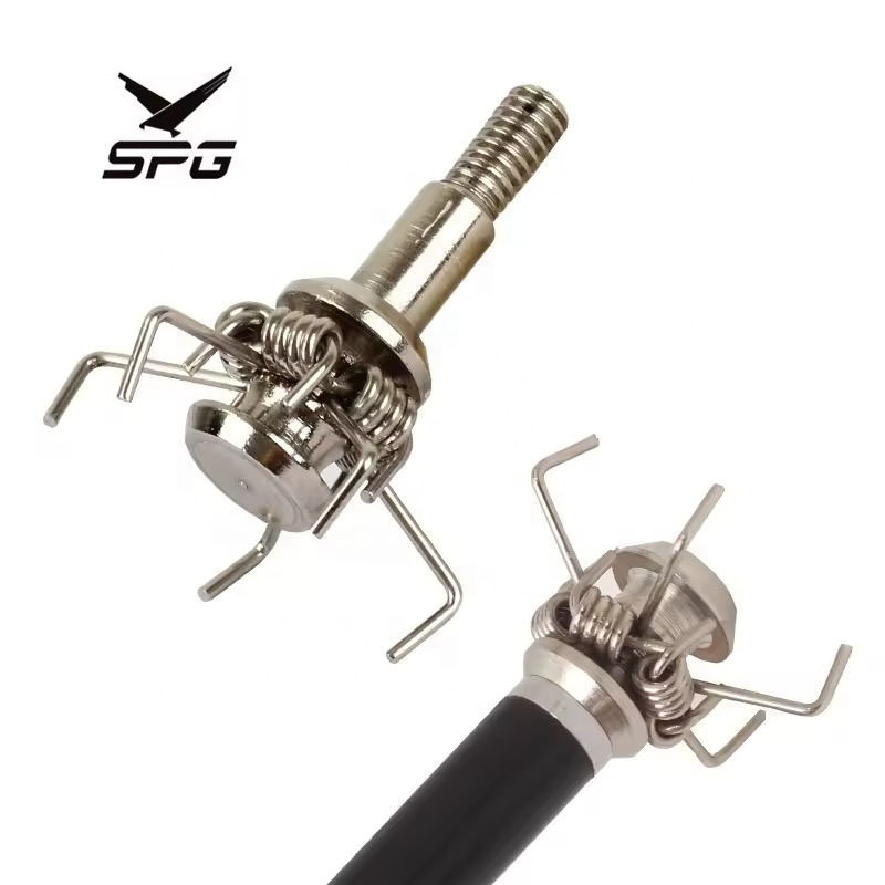 SPG Archery 100 Grain Arrow Head Hunting Stainless Steel Thread Broadhead Arrowhead Tips Point Durable Hunter Accessories