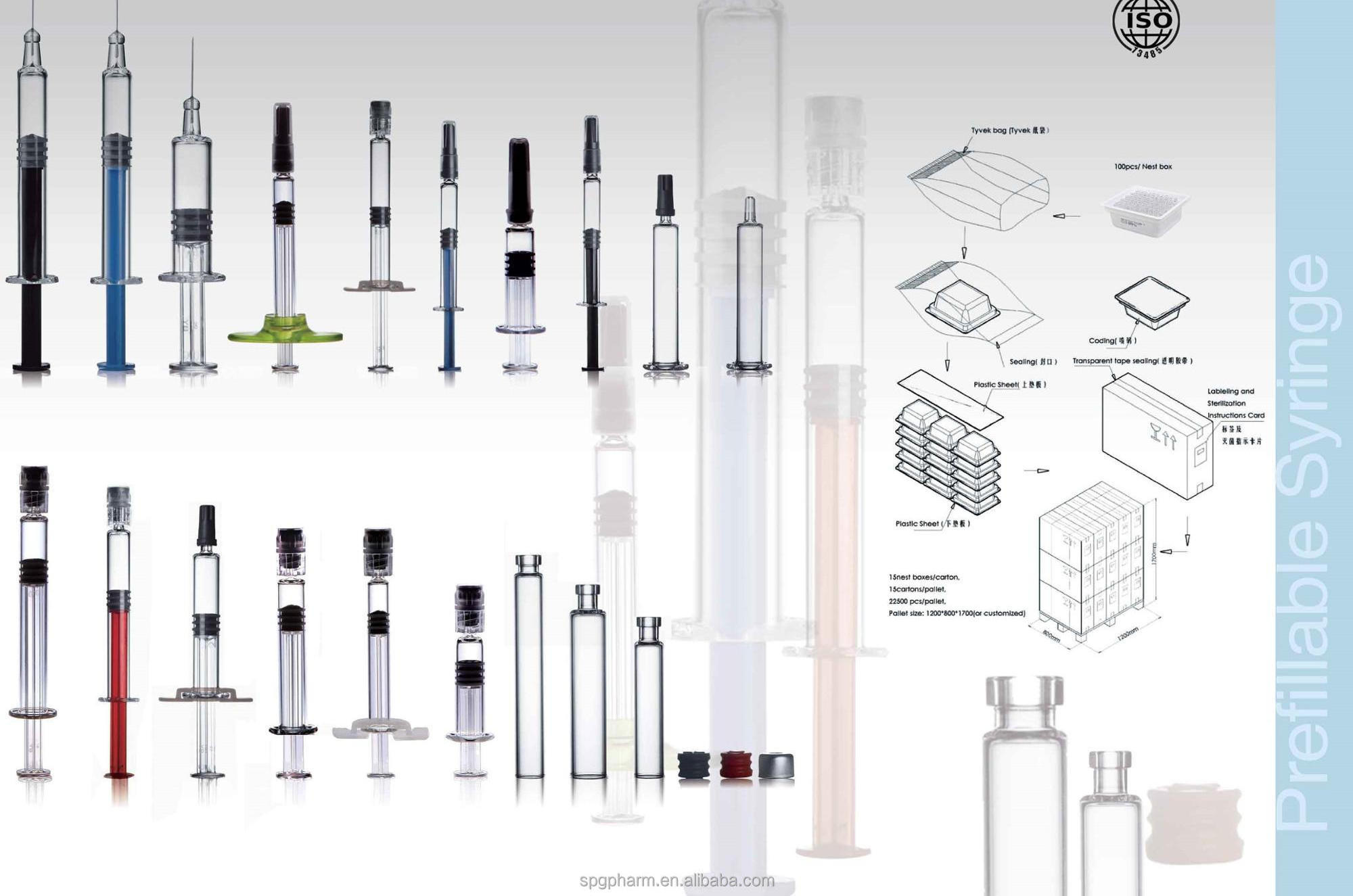 glass empty dental cartridge medical use in 1.8ml borosilicate glass