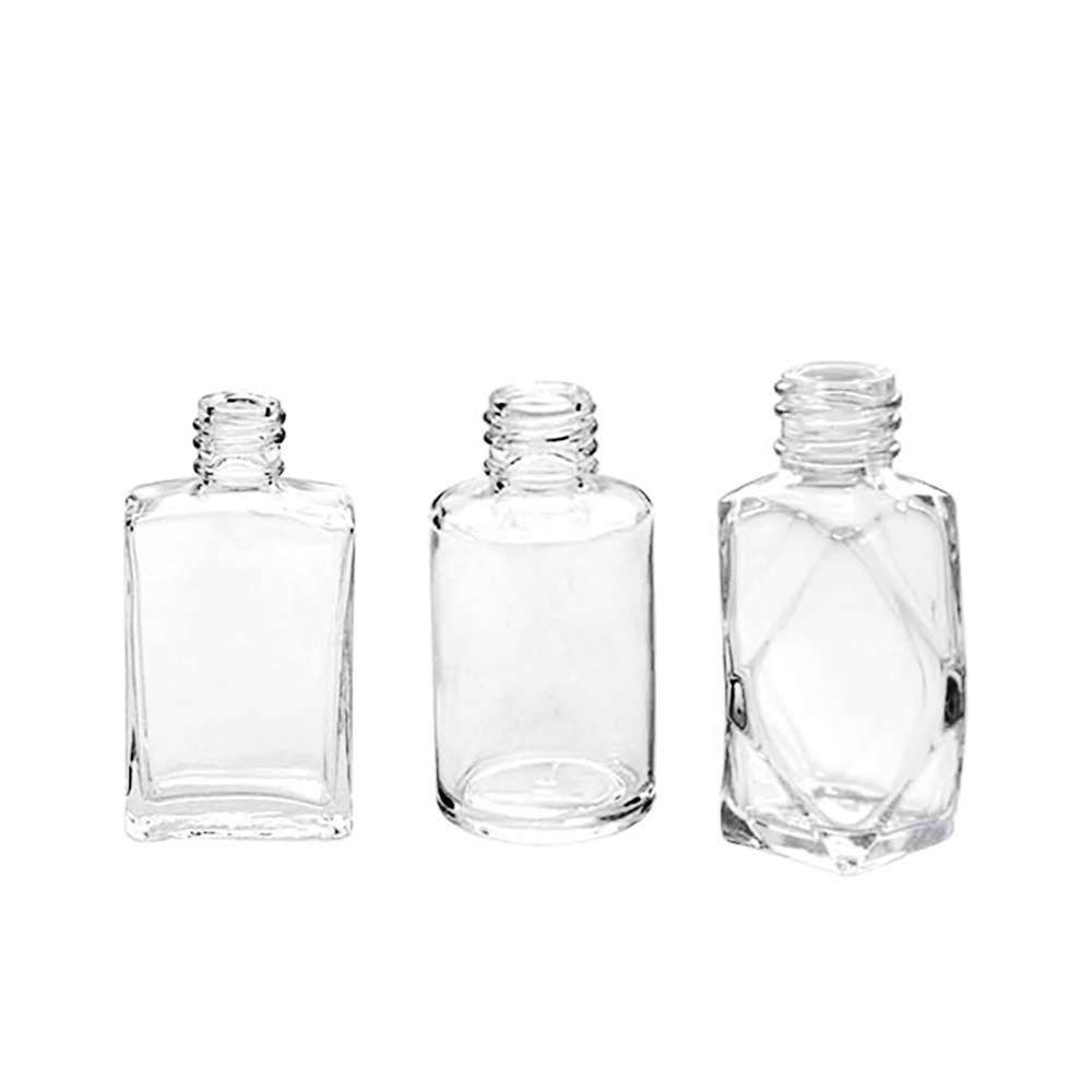 SPG 5ml 8ml 10ml 12ml 15ml clear frosted square round cosmetic nail polish glass bottles