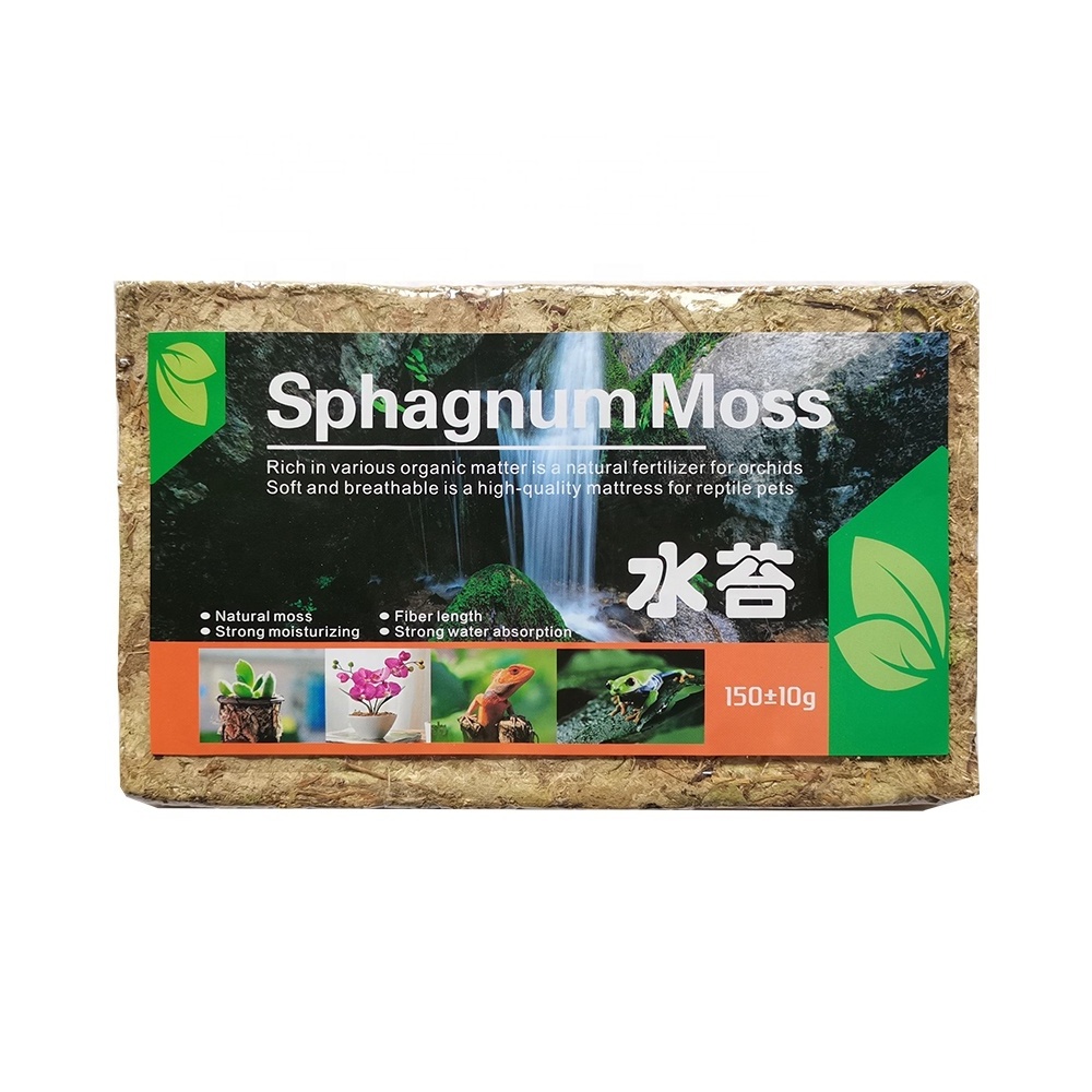 wholesale long fiber sphagnum moss custom compressed dry brick  sphagnum peat moss for reptile substrate plants