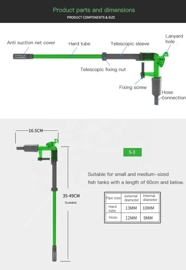 Fish Tank Vacuum Gravel Sand Cleaner Water Change Aquarium Fish Tank Siphon Water Change Cleaning Tool For Aquarium Water Filter