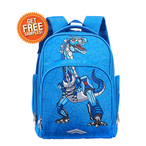 Manufacturers Wholesale Custom Logo Cartoon Dinosaur Cool Backpack Large Capacity Ergonomic Spine Protection School Bag for Boys