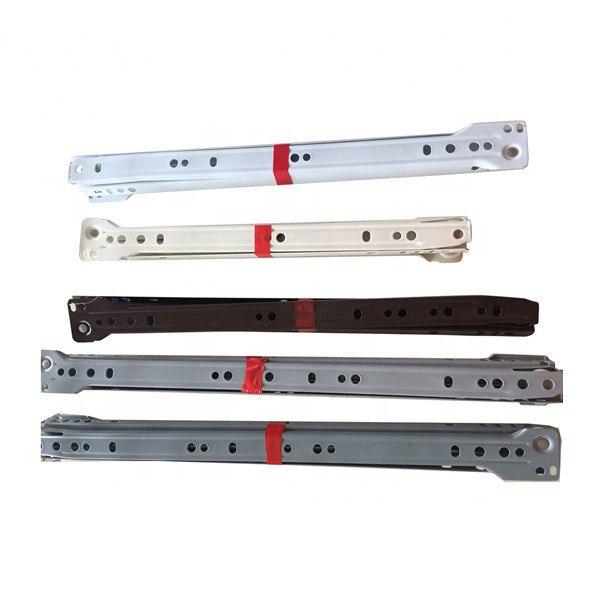 China Factory Powder Coated Nylon Wheel Roller Rails powder coated drawer slide Bottom Mount Roller Drawer Slides