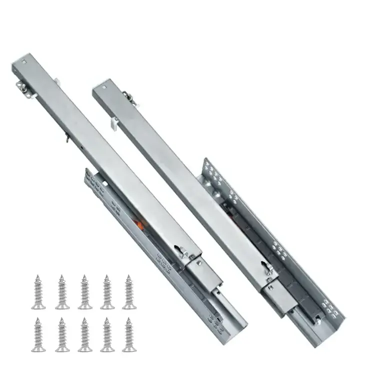 2023 Hot Sale 3 Folds undermont slide Telescopic Undermount Drawer Slide 300mm Slide Rail Drawer Undermount