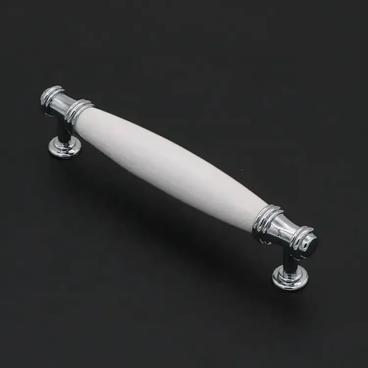 Luxury European Elegant White Wardrobe Handle Porcelain Furniture Drawer Pulls Ceramic Kitchen Cabinet Handle