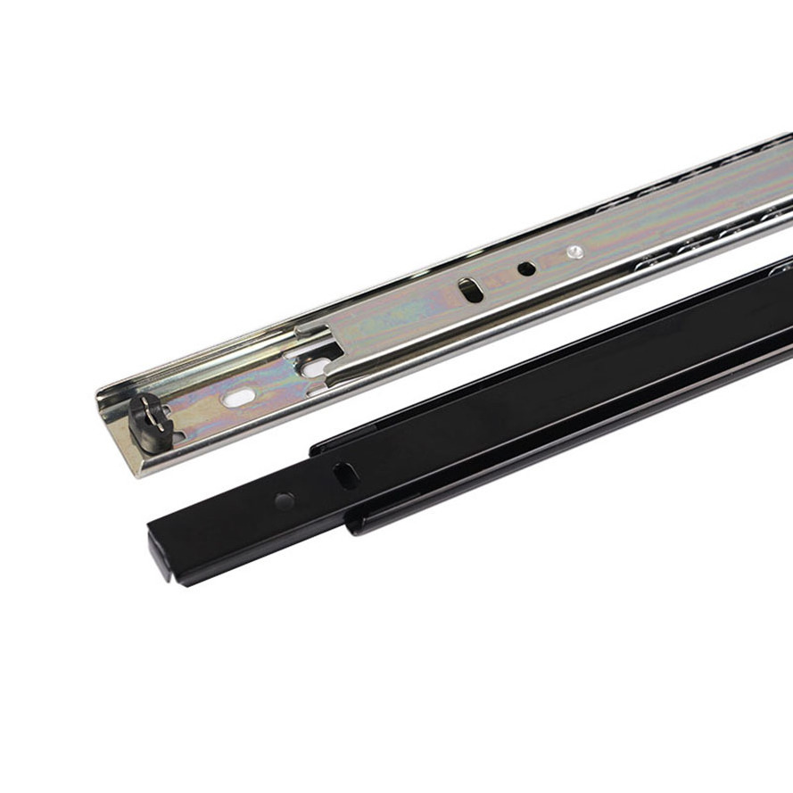 27mm 2 fold two way travel narrow shaped cheap drawer slide   mini small drawer slide telescopic channel