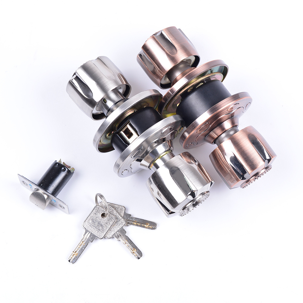 Stainless Steel round ball knob door lock for bathroom single deadbolt lock security round knob door lock set