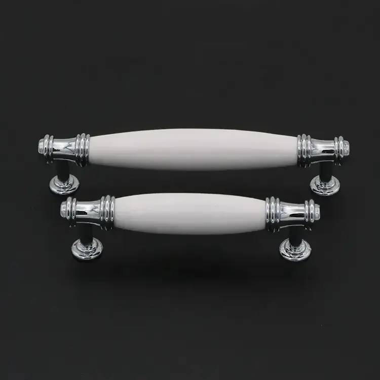 Luxury European Elegant White Wardrobe Handle Porcelain Furniture Drawer Pulls Ceramic Kitchen Cabinet Handle