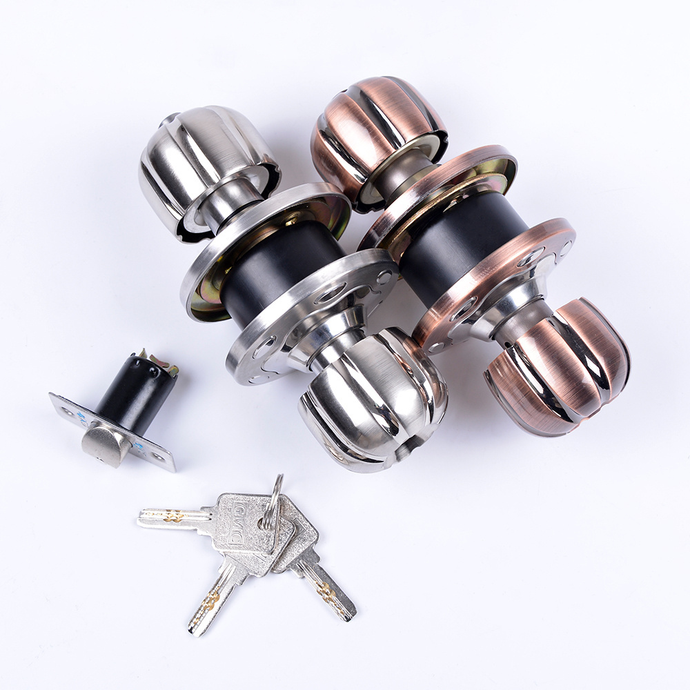 Cylindrical Door Locks Handle Latches Round Knob Locks Security Steel Cylindrical Door Knob Lock set for house