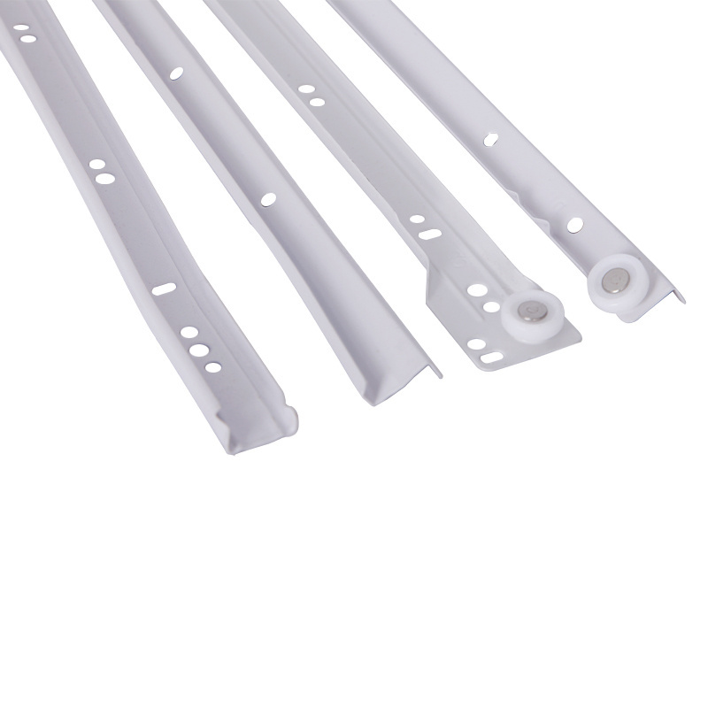 Powder Coated Soft Self Closing Undermount Drawer Slide Rail with White Nylon Wheel Drawer Slide