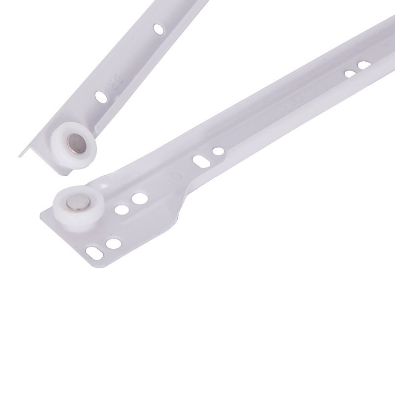 Powder Coated Soft Self Closing Undermount Drawer Slide Rail with White Nylon Wheel Drawer Slide