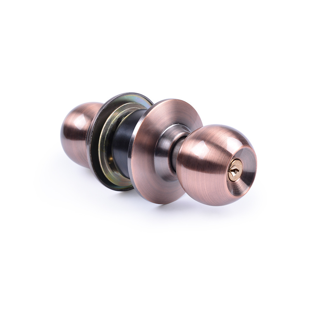 Indoor wooden rim door cylindrical knob door locks with key cylindrical lever popular round door knob lock