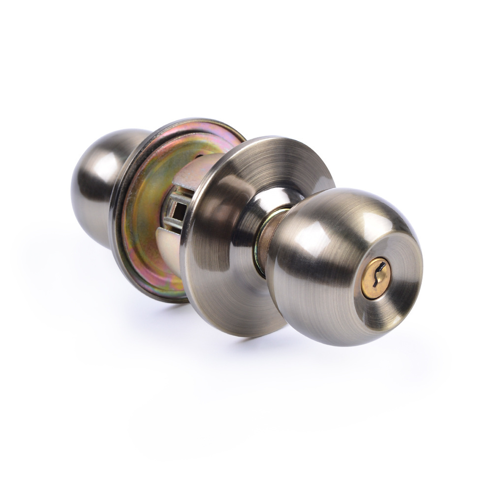 Indoor wooden rim door cylindrical knob door locks with key cylindrical lever popular round door knob lock