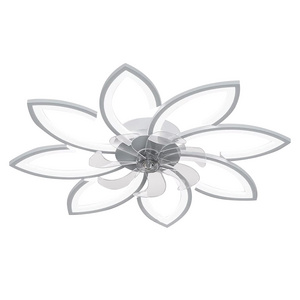 Dopwii Ceiling Fan with Lighting 90 cm Modern LED Dimmable Ceiling Light with Fan Creative 8 Lights Design