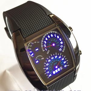 2023 Newest Men Fashion Dashboard Design Fan Shaped LED Car Watch