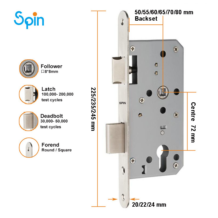 produce anti-theft doors lock single latch big door lock huge iron rim door lock