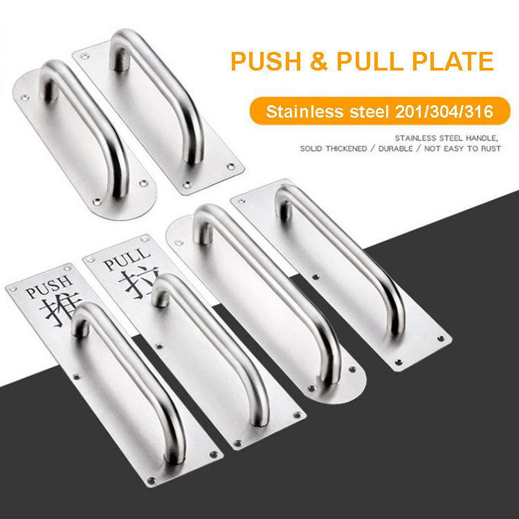 Pull Push Handle Door Foshan Factory Low Price Door Push Plate Pull Handle On Plate