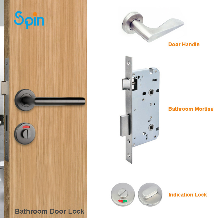 single cylinder deadbolt sliding cavity edge pull flush pull knob and door handle with blocker