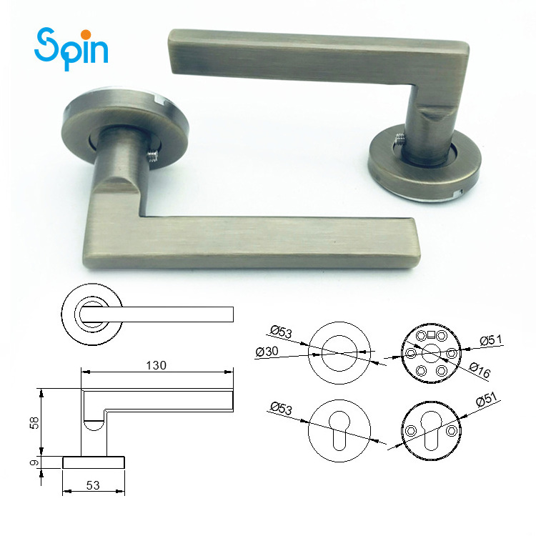 Duty zinc alloy tubular lever set indoor door mortise latch door locks handle with keys