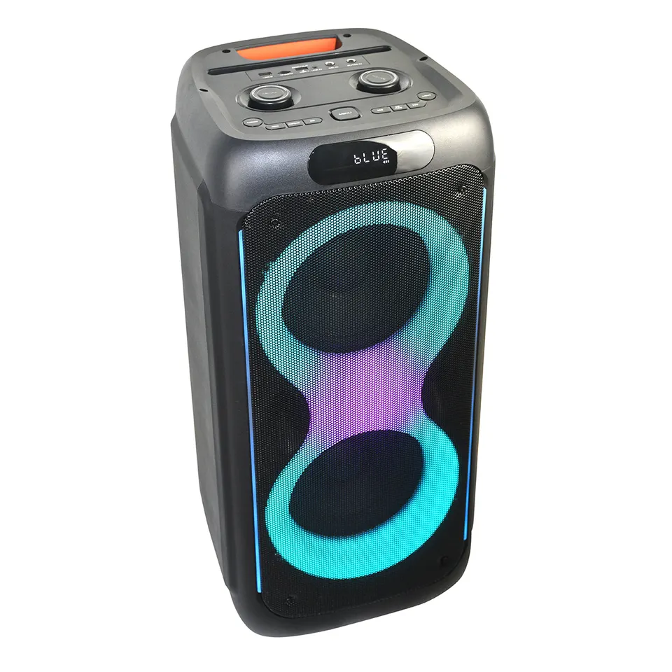 T 10 Inch Portable 80 Watts Speakers Altavoces Bocina Bluetooth Portatil LED Party Speaker With Light Rings