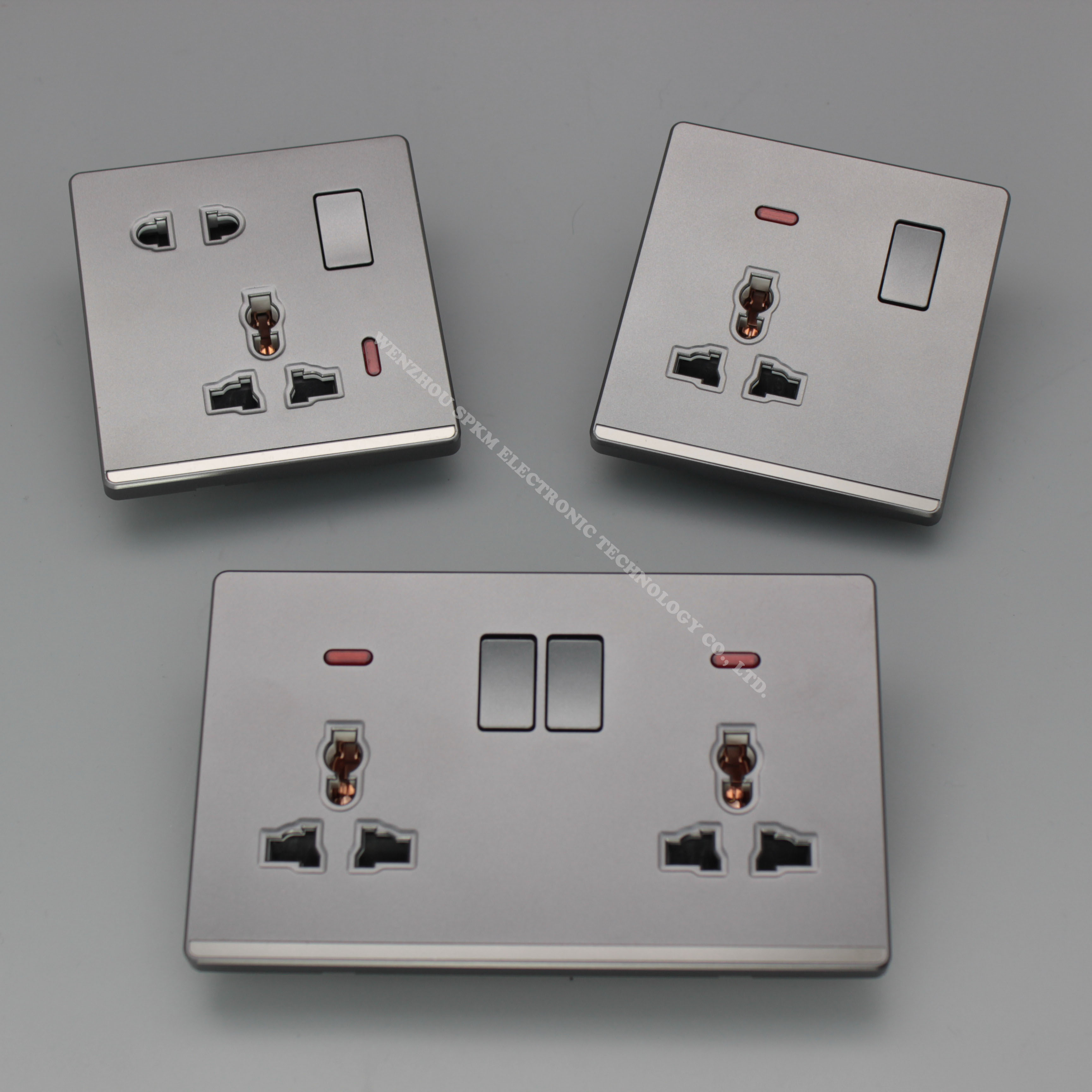 A4 SPKM Hot selling double 2 gang 16A uk standard wall switch and socket universal electrical socket light switch