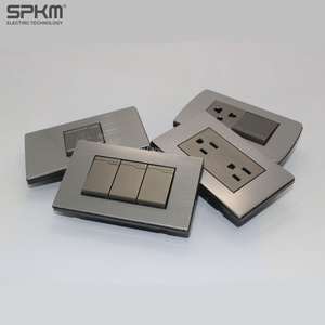 118 Type South American standard universal stainless steel panel home wall switches and sockets Electrical