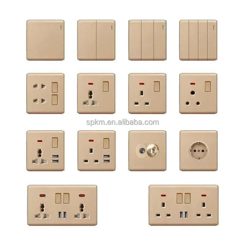 Chinese factory British standard 86 high-quality PC board push button wall Electric switch