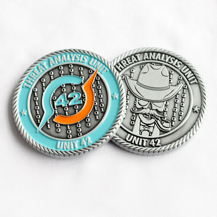 China Wholesale Custom Logo Souvenir Coins Collection Metal Rope Edge Custom Challenge Coin