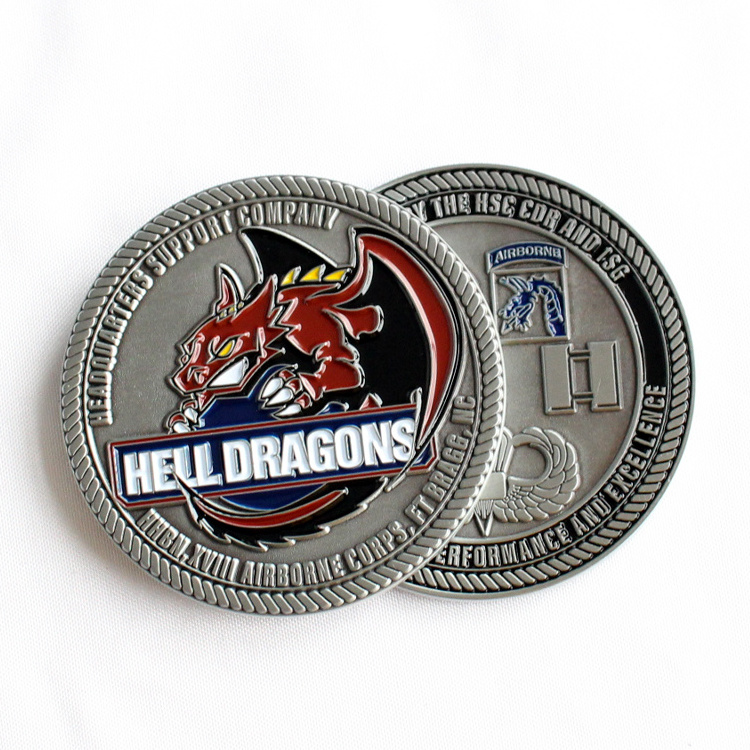 China Wholesale Custom Logo Souvenir Coins Collection Metal Rope Edge Custom Challenge Coin