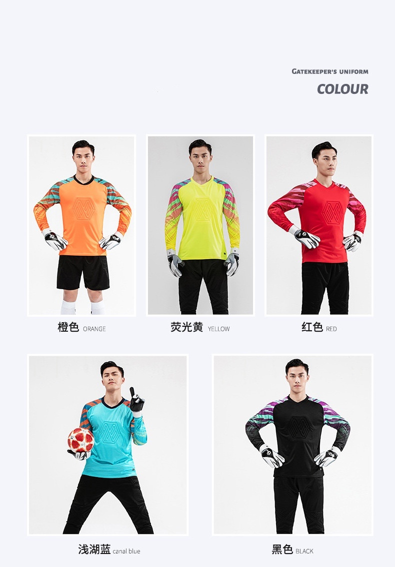 Good soccer goalkeeper suit breathable football goalkeeper suit