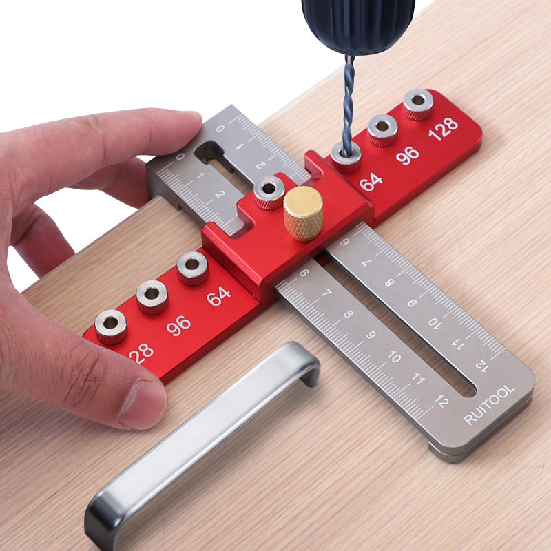 Drawer Cabinet Hardware Jig Door Handle Hole Locator Adjustable Woodworking Drilling Locator Tools Handle Puncher