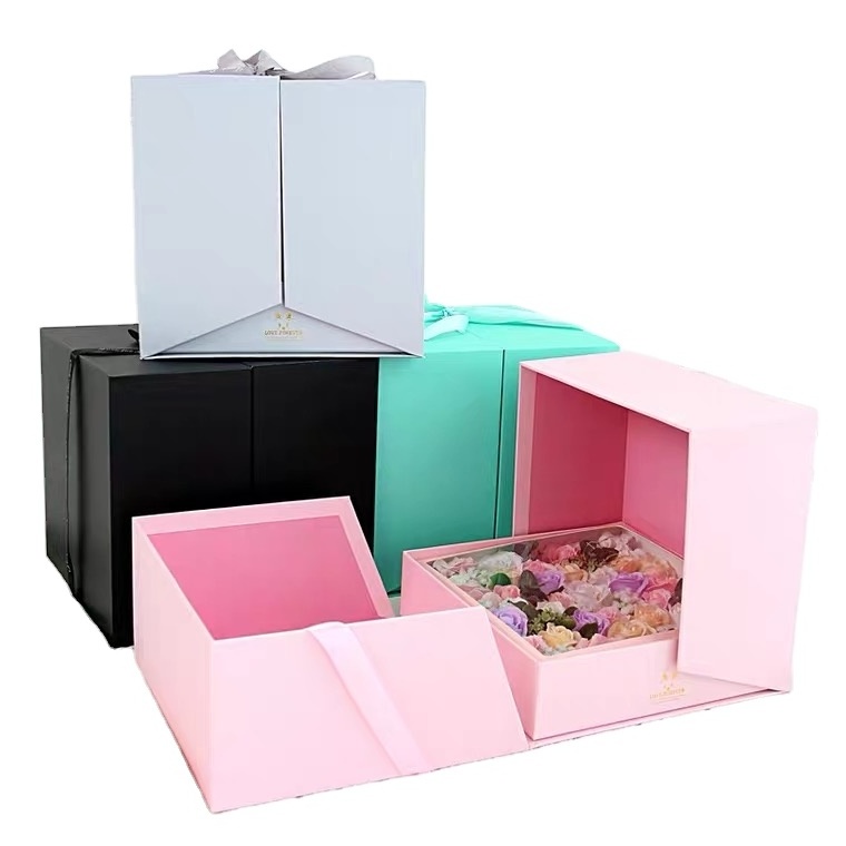 Paper Customized Luxury Tall Birthday Surprise Wedding Valentine Money Fancy Big Square Cake Box Packaging Wholesale For Sale