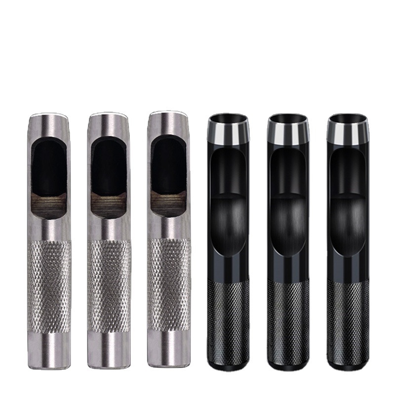 Belt punch black round punch Carbon Steel Hollow Leather Punch Set Kit Heavy Duty Round Leather Hole Tool