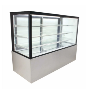 Square Glass Pastry Showcase Refrigerated Cake Counter top Bakery Display Case Cabinet