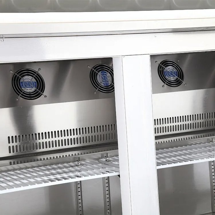 Commercial Stainless Steel Countertop Glass Refrigerated Display Cooler Salad Bar