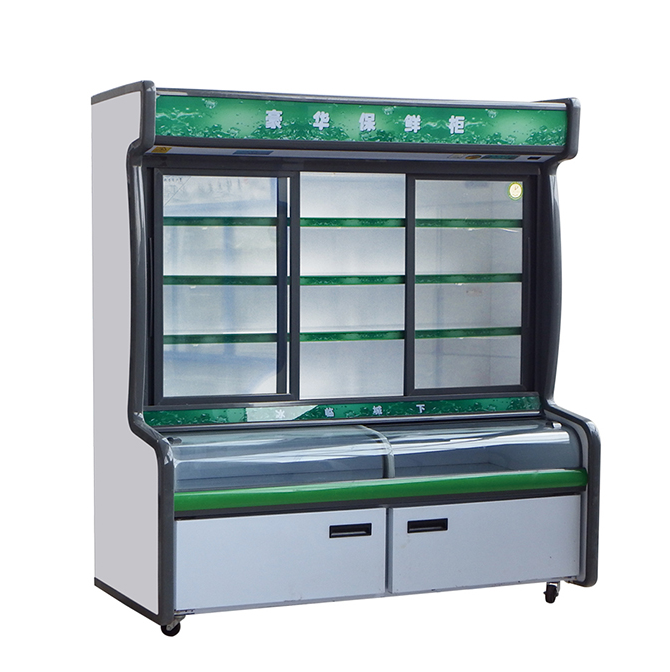 SPM Multi Deck Upright Chiller Vegetable Fish Display Refrigerator For Convenience Store