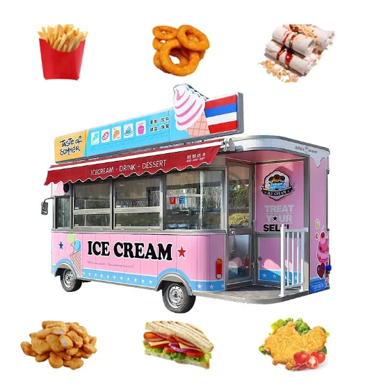 SPM Mobile Commercial Kitchen Mobile Snack Trolley Carts Hot Dog Ice Cream Food Cart