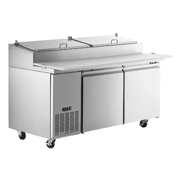 Commercial Stainless Steel Countertop Glass Refrigerated Display Cooler Salad Bar