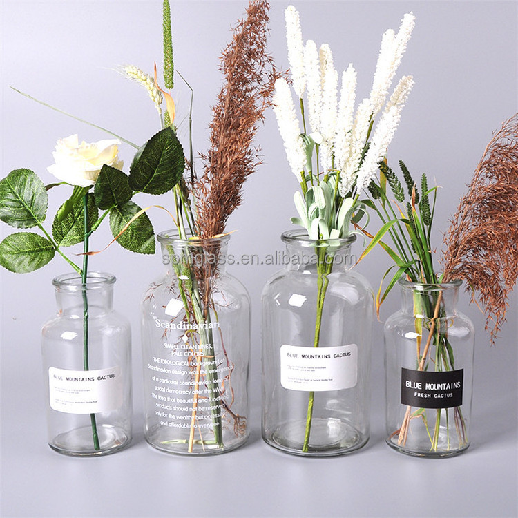 clear or amber glass vases wholesale cheap / clear glass wholesale apothecary jars