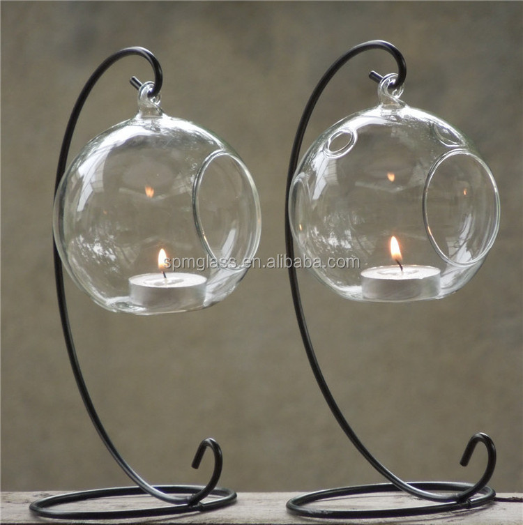 glass hanging candle holder , hanging glass ball candle holder