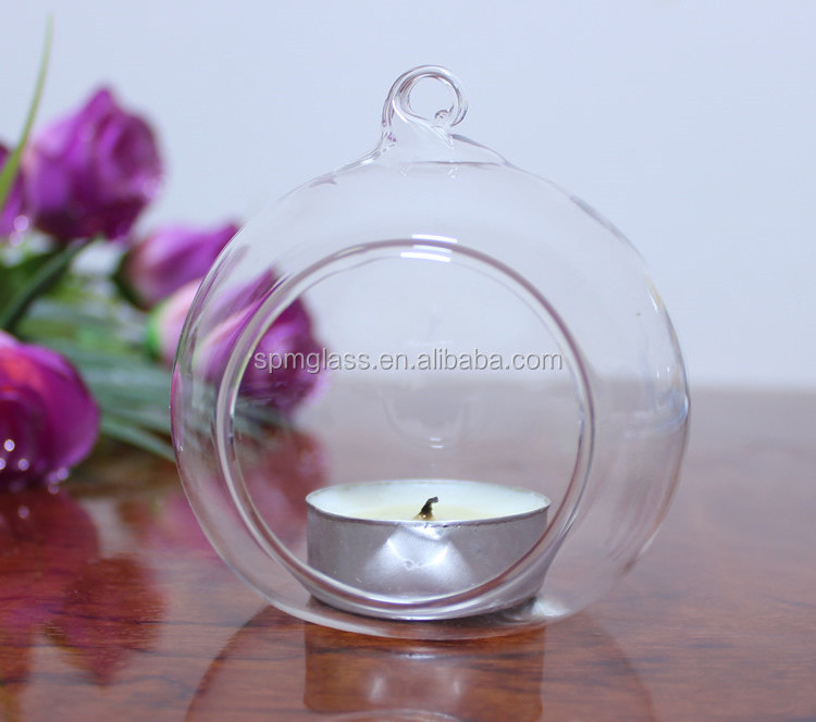 glass hanging candle holder , hanging glass ball candle holder