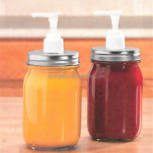 500ml glass sauce dispenser with pump lid