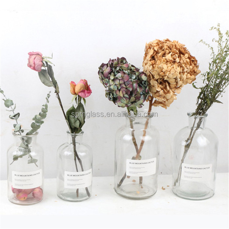 clear or amber glass vases wholesale cheap / clear glass wholesale apothecary jars