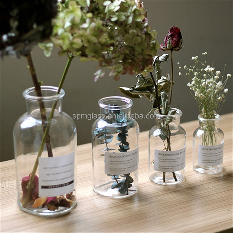 clear or amber glass vases wholesale cheap / clear glass wholesale apothecary jars