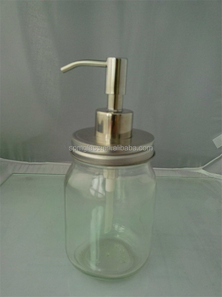 500ml glass sauce dispenser with pump lid