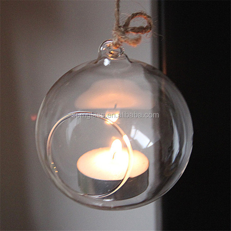 glass hanging candle holder , hanging glass ball candle holder