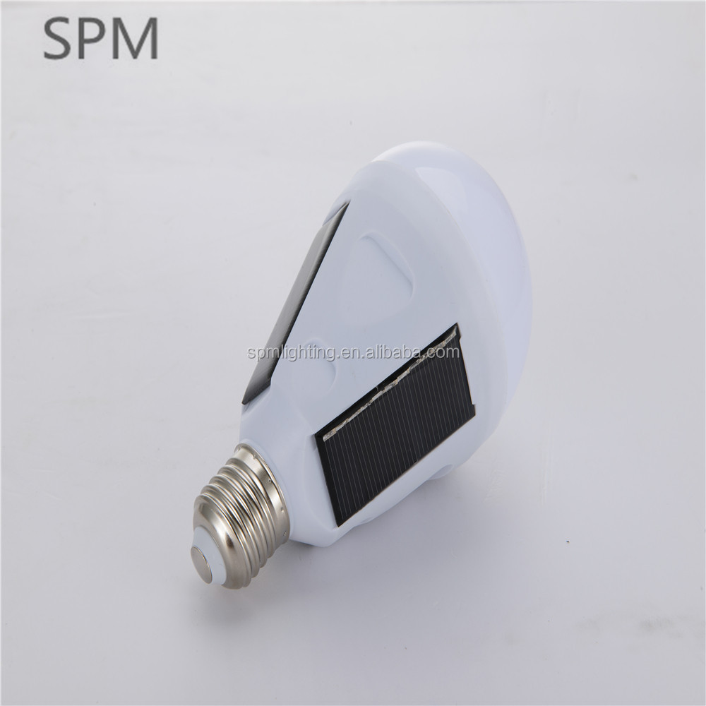 e27 7w 12w solar power rechargeable led emergency light outdoor bulb