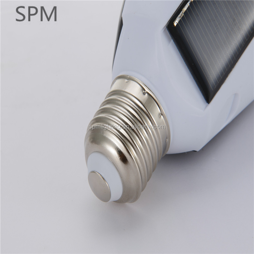 e27 7w 12w solar power rechargeable led emergency light outdoor bulb