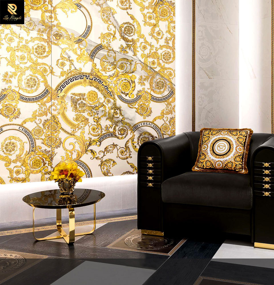 Springletile 60x120 3d Ceramic Wall  Decorative Golden  Living Room Luxury Decoration Tile